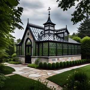 Serre en verre de style victorien écologique, design moderne et luxueux avec des caractéristiques durables pour le jardin, structure en métal - Product Image 1
