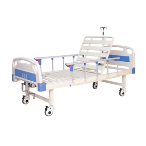 <span class=keywords><strong>Lit</strong></span> <span class=keywords><strong>d</strong></span>'<span class=keywords><strong>hôpital</strong></span> manuel de haute qualité à 2 fonctions avec barrières pliantes en plastique ABS et poteau de perfusion en métal pour patient - Product Image 4
