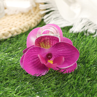 Pince à cheveux florale bohème colorée et vibrante, motif orchidée printemps-été, accessoire capillaire à clipser