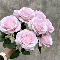 Usine décoration de la maison la plus populaire en gros fausses fleurs en soie rose fleurs roses artificielles de haute qualité