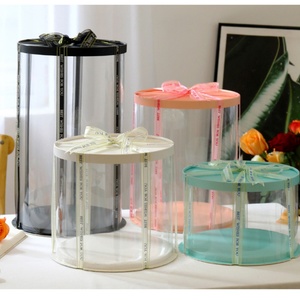 Boîtes à gâteaux bleues écologiques personnalisées avec logo imprimé, nouveau design, pour mariage, vente en gros, avec fenêtre - Product Image 6