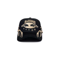 Topi Snapback Wanita Sporty 5 Panel Custom dengan Rhinestone Berkilau Abu-abu Tua, Jaring Bernapas, Penutup Gesper Logam yang Dapat Disesuaikan