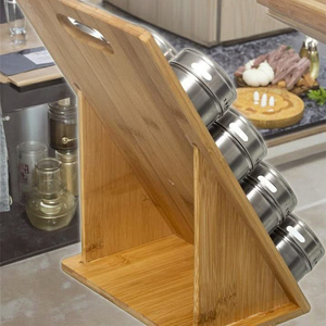 Ownswing 4-Tier bambù magnetico portaspezie pieghevole cucina stagionatura Organizer supporto <span class=keywords><strong>legno</strong></span> dalla fabbrica all'ingrosso - Product Image 2