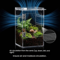 Enclos pour reptiles en acrylique, terrarium pour araignées, boîte d'élevage pour gecko, scorpion, serpent, habitat transparent ventilé, tarantule, personnalisé