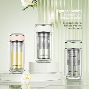 <b>Double</b> <b>Wall</b> Glass Cup for Women Office High Appearance Heat Resistant Portable Insulated Explosion-proof Tea Separation Teacup - Product Image 1