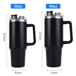 Vaso Térmico de Acero Inoxidable de 40oz con Asa y Pajitas, Diseño Clásico, Termo Aislado Portátil para Café Caliente, Ideal para Viajes - Product Image 5