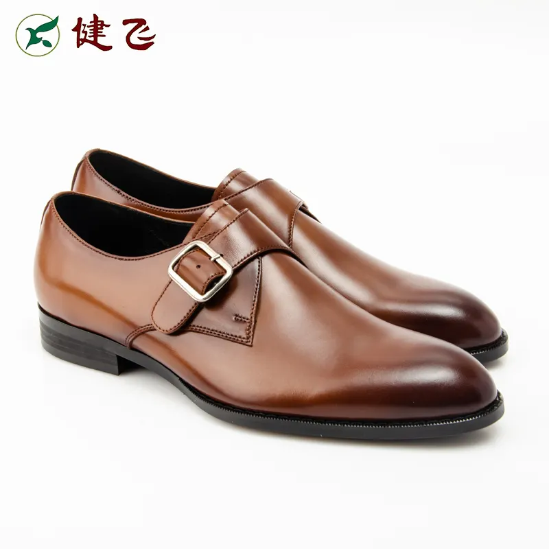 Hot Sale Gentleman Classic Monk Strap Wedding Party Business Men Leather Dress Shoes