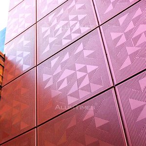 Système de revêtement mural en métal perforé Alucobond moderne 3D en métal sculpté Alumtimes avec perforations en placage d'aluminium fin - Product Image 1