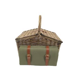 Cestino di frutta di vimini fatto a mano all'ingrosso del pane di stoccaggio del Rattan di Picnic con la fodera del <span class=keywords><strong>tessuto</strong></span> - Product Image 2