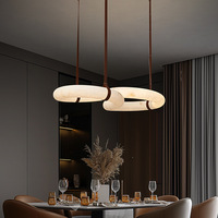 Lustre moderne en albâtre, anneau en marbre espagnol, pour salon, îlot de cuisine, bar, hall d'hôtel, décoration de luxe