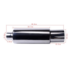 Silenciador Universal para Tubo de Escape de Automóvil, Acero Inoxidable Pulido, Entrada de 2.5 Pulgadas a Salida de 4 Pulgadas - Product Image 5