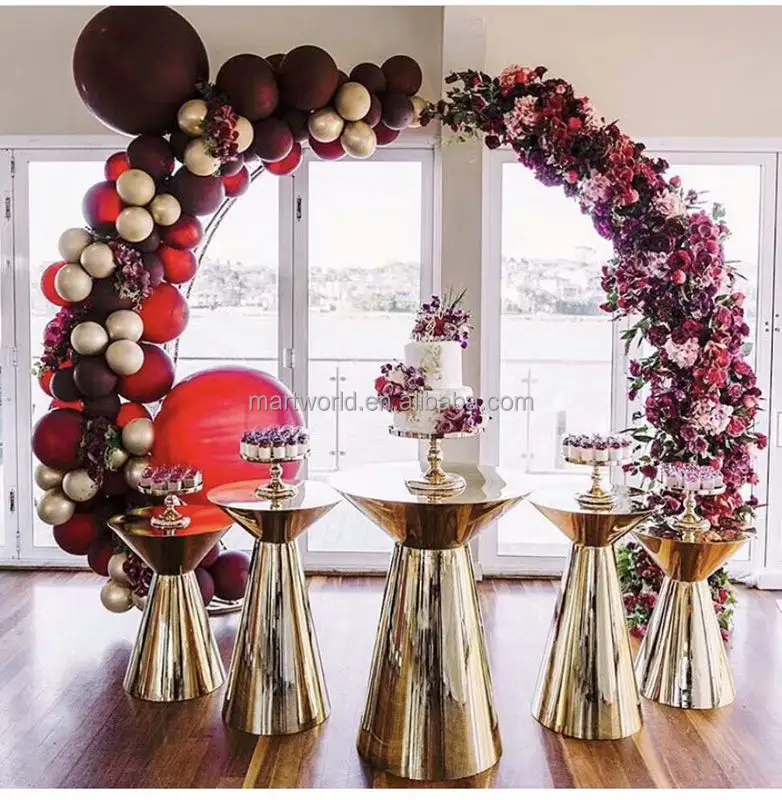 קישוט חתונה טובה מראה זהב תצוגת עוגת שולחן stand עבור המפלגה אירועים כלה מקלחות קישוטי סוכריות בר חג המולד