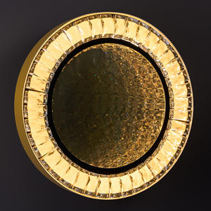 Applique murale intérieure moderne en cristal doré, applique murale circulaire décorative de luxe pour hôtel ou usage domestique - Product Image 2