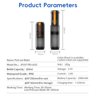 Bidé Portátil Pequeño Más Reciente con Dos Modos <span class=keywords><strong>de</strong></span> Presión, Rociador <span class=keywords><strong>de</strong></span> Bidé Retráctil <span class=keywords><strong>de</strong></span> Viaje para el <span class=keywords><strong>Cuidado</strong></span> <span class=keywords><strong>de</strong></span> la Higiene Personal, Bidé para Viajeros Musulmanes - Product Image 6