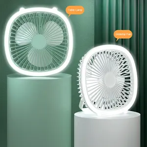 Latest Design USB Rechargeable Night Lamp Table Mini Fan Portable Desktop and Hanging Multifunction Fan with Lamp