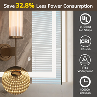 Miroir de salle de bain LED rectangulaire, bande lumineuse intégrée, miroir de maquillage mural anti-buée, étanche IP44 pour salle de bain