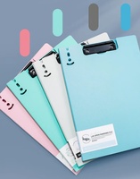 Carpeta de documentos de plástico esmerilado de PP A4 personalizada F1712 con bolsa de almacenamiento/soporte de acrílico con Clip de Metal duradero para archivar