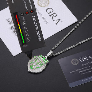 Glow in the Dark serie Hiphop gioielli regalo 925 in <span class=keywords><strong>argento</strong></span> Sterling VVS Moissanite diamante ghiacciato <span class=keywords><strong>collana</strong></span> con ciondolo re <span class=keywords><strong>leone</strong></span> - Product Image 4