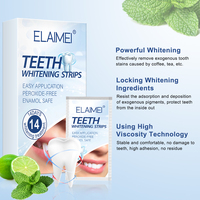 ELAIME Tiras Blanqueadoras de Dientes sin Peróxido, Seguras para el Esmalte, 14 Días, Menta, Certificación CE, Empaque Personalizable, Cuidado Bucal