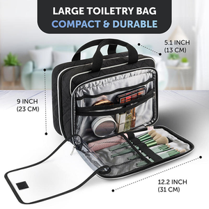 Sac de toilette suspendu imperméable à 19 compartiments, organiseur de maquillage de voyage, trousse de toilette portable pour femmes - Product Image 4