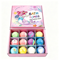 Coffret de Boules de Bain Parfumées Thème Sirène Océanique pour Enfants, Parfum Longue Durée, Idéal pour la Bain Moussant et les Bombes de Bain
