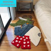 Tapis personnalisé en acrylique à poils longs, grande taille, pour salon et chambre d'adolescent, fait main, réversible
