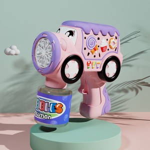 全自動多孔質アイスクリームバブルマシンおもちゃ 3色漫画風電動 音楽と光付き 子供向け - Product Image 5