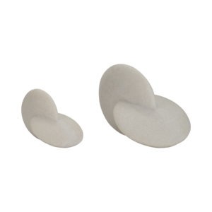 Set di due sculture decorative astratte bianche, opere d'arte moderne per la decorazione di casa, soggiorno, ufficio, mensola, camera da letto - Product Image 2