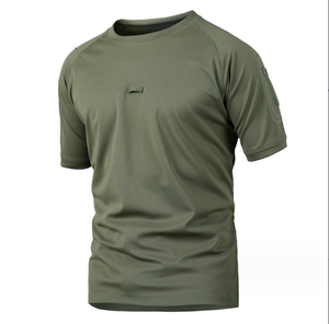 เสื้อยืดแขนสั้นลายพราง DFT105 สำหรับกิจกรรมกลางแจ้ง แห้งเร็ว น้ำหนักเบา เหมาะสำหรับขี่จักรยานและเล่นกีฬา คอกลม ปลอดภัยสำหรับการทำงาน - Product Image 1