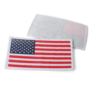 Merrow Border Design Custom American National Flag Logo Weaving Woven <strong>Patches</strong> for Sportswear and Hat - Product Image 2