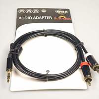 Cable de Audio Estéreo AUX Macho de 3.5mm a 2RCA con Revestimiento de Cobre para Teléfonos, Tabletas, Altavoces, Amplificadores y Automóviles