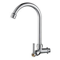 Robinet en plastique à poignée unique Robinet de lavabo de cuisine à long col en ABS Eau froide simple pour le marché brésilien