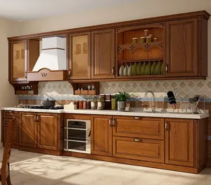 China Manufacturer Customized Design Solid Wood With Modular Kitchen Cabinet