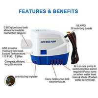 Pompe à eau de cale automatique pour bateau marin 12V 1100GPH, pompe submersible automatique pour camping-car de Isure Marine