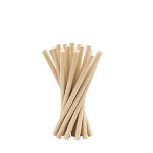 Cannucce di Carta Biodegradabili, Lunghe 15cm, Diametro 6mm, Compostabili, Marroni, Usa e Getta - Product Image 1