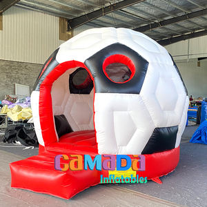 Videur gonflable à thème de football 5-en-1 avec toboggan de qualité commerciale - Product Image 5