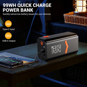 Démarreur de voiture multifonctionnel avec gonfleur de pneus, pompe à air numérique 150 PSI, <span class=keywords><strong>booster</strong></span> de <span class=keywords><strong>batterie</strong></span> d'urgence 12 V et <span class=keywords><strong>batterie</strong></span> externe - Product Image 6
