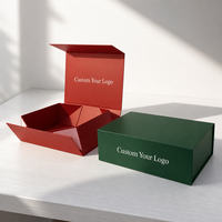 Boîte cadeau personnalisée pliable avec fermeture magnétique, finition mate, emballage plat, logo OEM, panier de Noël, emballage de luxe