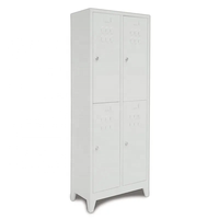 Armoire de vestiaire métallique à 4 portes BODUR, en acier, avec serrure à loquet, portes renforcées, épaisseur 0,70 mm, revêtement en poudre, trous de ventilation