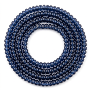 Cuentas de Zafiro Azul Rondelle Lisas de 4-5 mm, Imitación de Zafiro Creado en Laboratorio, Hilo de 13 Pulgadas - Product Image 3