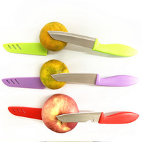 Nieuw Binnen 3.8 Inch Appelschilmessen Keukenschiller Roestvrijstalen Fruitsnijmes Met Plastic Handvat
