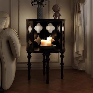 French Retro Style <b>Side</b> <b>Table</b> Solid Wood <b>Storage</b> Nightstand Bedroom Living Room Decor - Product Image 1