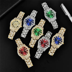 2025 nouveau Hip Hop bijoux glacé strass montres à Quartz en acier inoxydable montres romaines en or 18 carats diamant lunette <span class=keywords><strong>Elite</strong></span> montre - Product Image 4