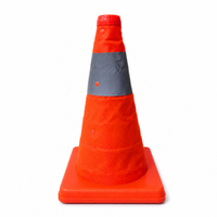 Cône de signalisation routière pliable portable de 30 cm, orange, pour le stationnement et le contrôle du trafic