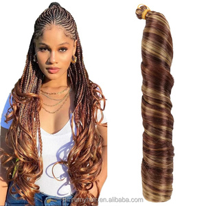 Vente en gros usine – <span class=keywords><strong>Cheveux</strong></span> à tresser <span class=keywords><strong>bouclés</strong></span> à la française de 22 pouces, 150g/pièce, pour tresses, extensions de <span class=keywords><strong>cheveux</strong></span> pré-étirées, mèches bouclées à la française - Product Image 1
