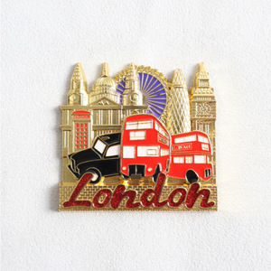 Imán de nevera metálico 3D de aleación de zinc con diseño de autobús rojo de <span class=keywords><strong>Londres</strong></span>, recuerdo de viaje británico, venta al por mayor - Product Image 2