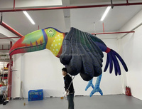 Ballon publicitaire gonflable en forme de perroquet, oiseau volant pour défilés et spectacles, en tissu Oxford, taille personnalisable, installation facile