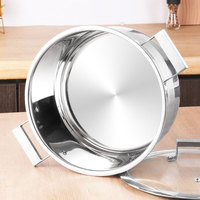 Marmite à soupe grande capacité en acier inoxydable Lecos au design moderne, sans sélection de cuisinière requise, pour la cuisine