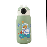 Botol anak-anak Titanium baja tahan karat kartun lucu termos vakum isolasi hadiah Pot anak-anak dengan sedotan