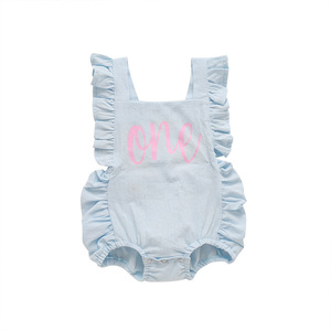 उच्च गुणवत्ता वाले प्यारे बैकलेस रूफल्स शरद ऋतु एक साल पुराना जम्पसूट पहला जन्मदिन रोमन - Product Image 6